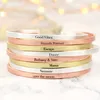 Stainless Steel Jewelry Custom Blank Plain Bangle Brushed Engraved Name Message Motive Quotes Thin Cuff Bracelet