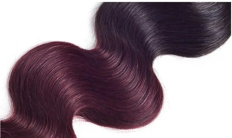Lsy Ombre Dark Wine Color Brazilian Hair  Virgin Body Wave 1B 99J Two Tone Human Hair  Weave Bundles 99J Red Natural Human Hair.jpg
