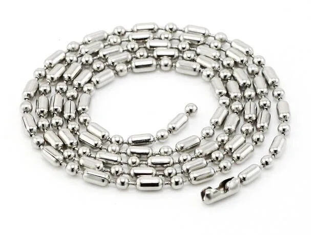 60cm Stainless Steel Bead Chain Necklaces For Men/women Fashion