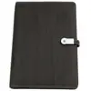 Refillable Leather USB Diary Journal USB Notebook With Power Bank