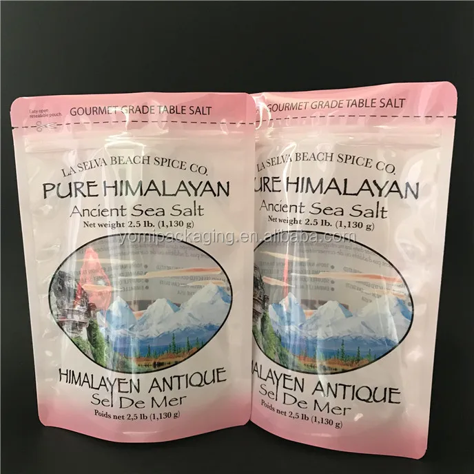 Custom Printed Resealable Laminated Doypack Pouch Himalayan Bath Salt