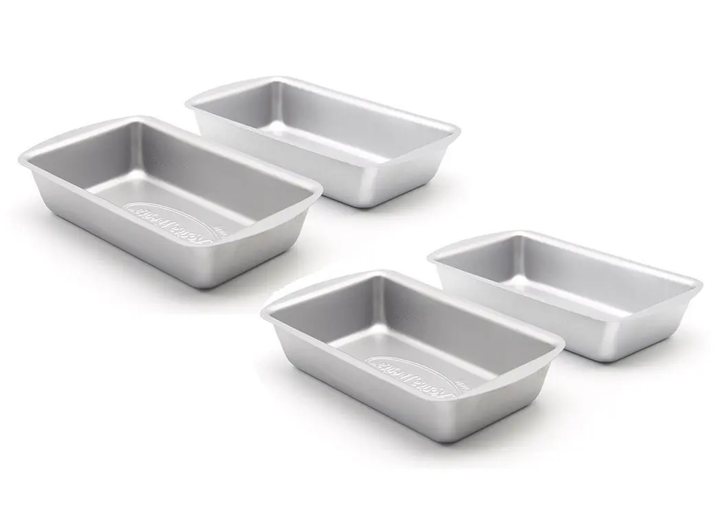 Astra Gourmet Commercial Grade Nonstick Carbon Steel Mini Loaf Pan Set, 4 Count(5 1/2"x3"x1")