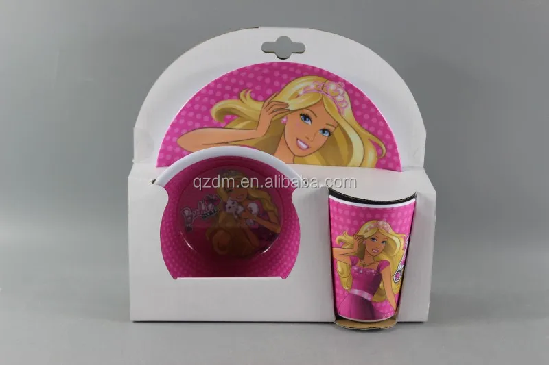 Customized 3pcs Melamine Kids dinner set FDA LFGB