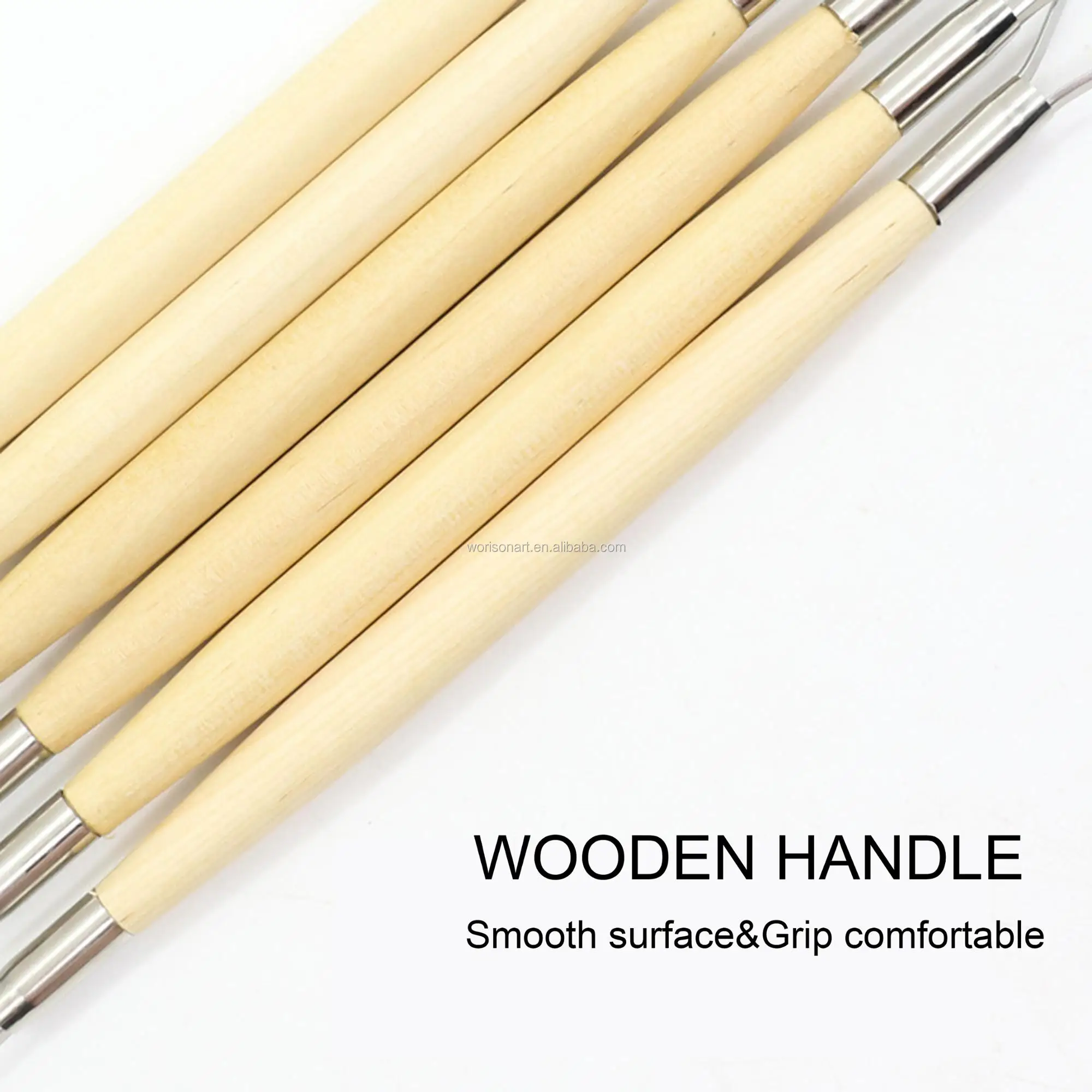 6pcs Pottery Tools Wood Handle Pottery Set Wax Carving Sculpt Smoothing