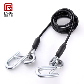 Car Truck Pvc Coated Wire Rope Tow Strap Cable With Metal Hooks - Buy ...