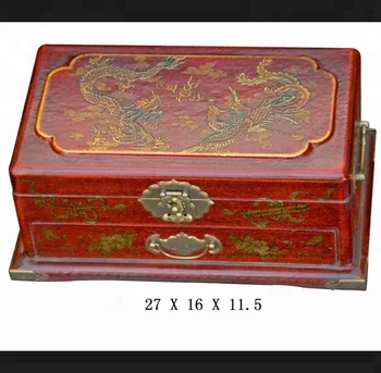 Red Dragon Phoenix Fengshui Leather Antique Hand Painted Art Oriental Lacquer Jewelry Box Abacus Kit Ornament Tools Product Red Dragon Phoenix Fengshui Leather Antique Hand Painted Art Oriental Lacquer Jewelry Box Abacus Kit Ornament Tools Product