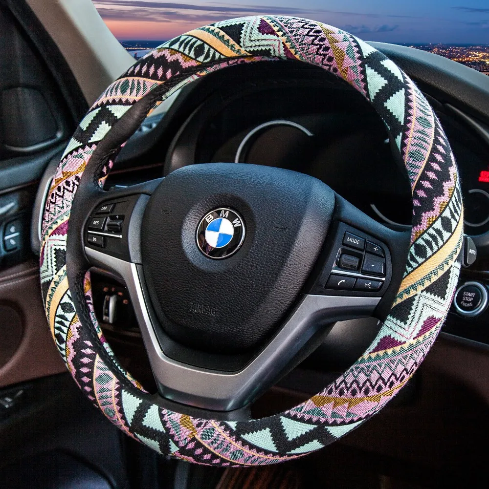 Ethnic Style Fabric Steering Wheel Cover For Women - Buy Light Fabric