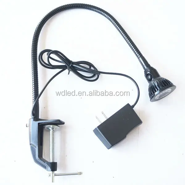 3W 110V/220V Flexble hose clamp LED table reading light