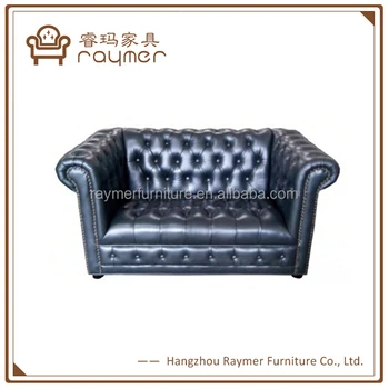Vintage Living Room Oned Back Blue Faux Leather Chesterfield Vintage Living Room Oned Back Blue Faux Leather Chesterfield Sofa