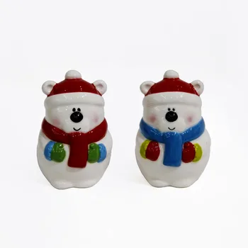 handpainted ceramic christmas polar bear salt pepper set for christmas decoration - Christmas Salt And Pepper Shakers handpainted ceramic christmas polar bear salt pepper set for christmas decoration - Christmas Salt And Pepper Shakers