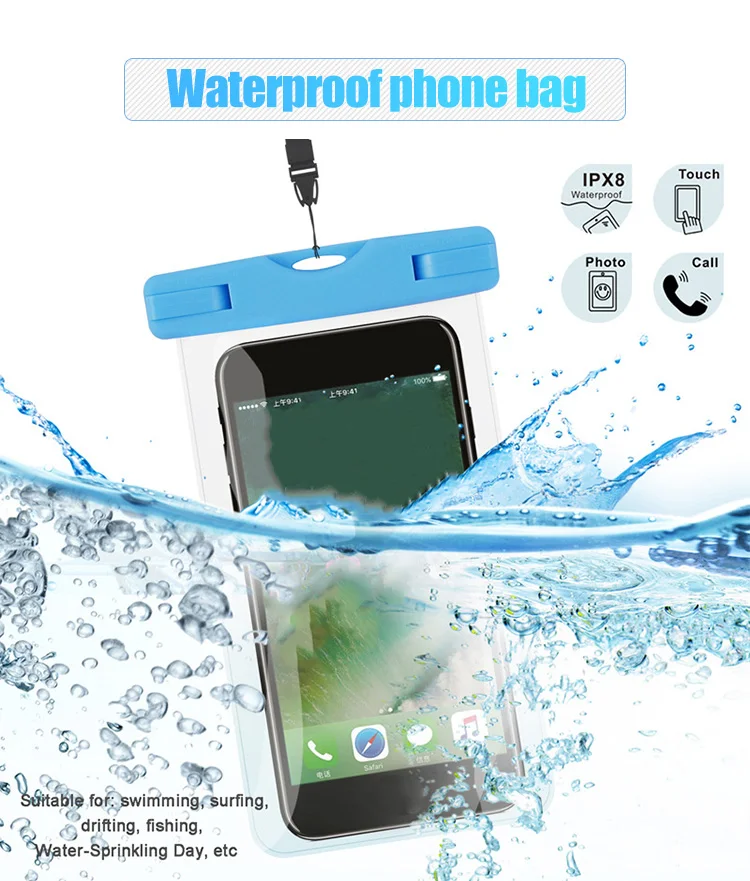 Smart phone Water Proof Bag Hot Sale Transparent Bag for Phone PVC Waterproof Phone Bag
