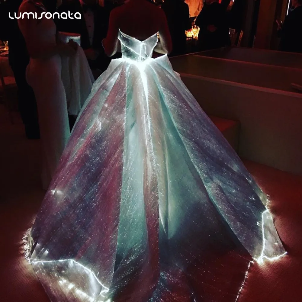 Hotsale Rgb Led Light Up Evening Dress Luminous Fabric
