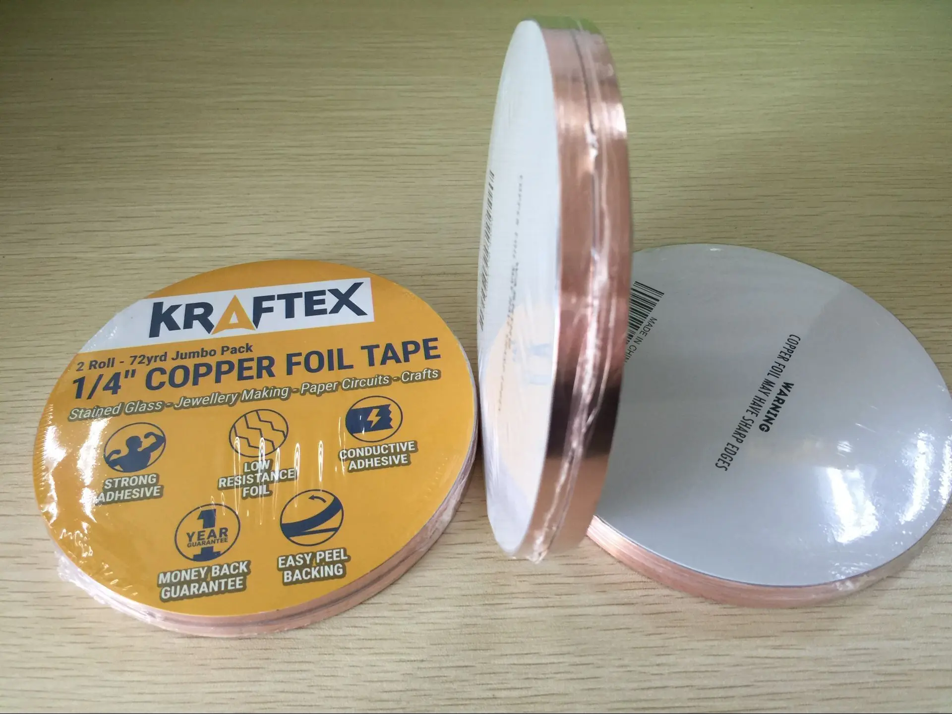 High Quality Top Selling 2 In Copper Foil Tape Cupper Foil Tape Stained Glass Copper Foil Tape