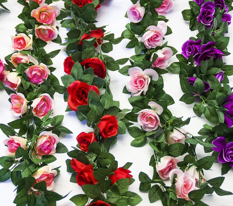 Wholesale Silk Roses Garland Artificial Hanging Flowers Vines Buy