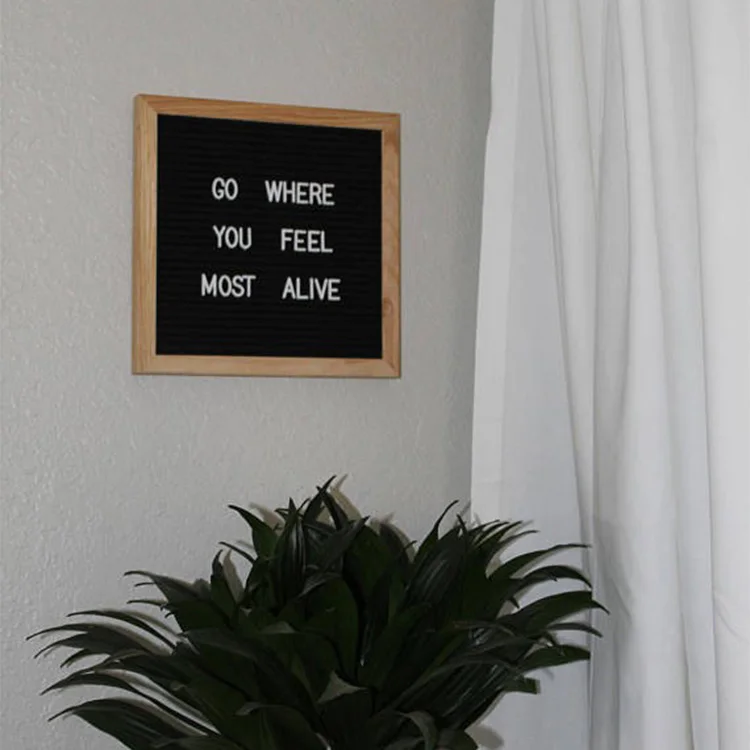 Hot Sale Wooden Frame Slotted Letter Board With Stand