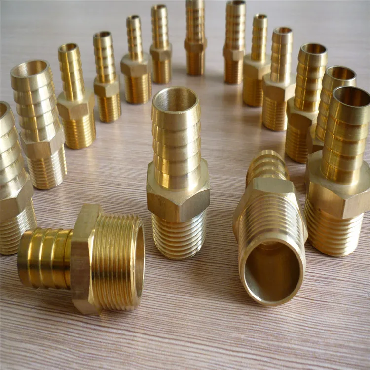 NPT BSPT brass male thread to 1/8&quot; 3/8&quot; 1/2&quot; hose barb ,brass hose connector with id 1/8&quot; -3&quot;