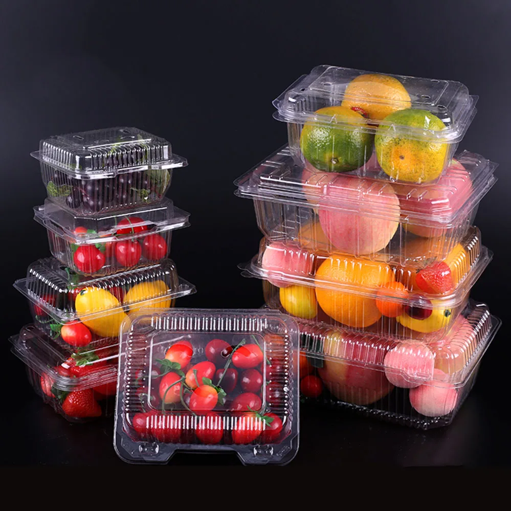 1000 gram PET transparent clamshell plastic food packaging box disposable 