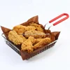 Stainless steel square french fries Tray fast food serving basket Table Presentation