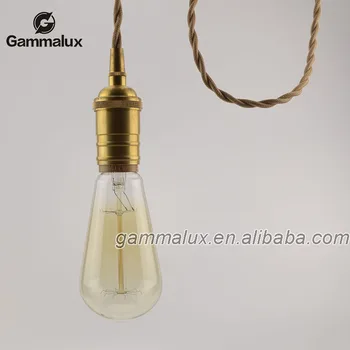 Brass Wire Pendant Light e27 e26 brass lamp holder lamp socket with braided wire pendant lamp cord set