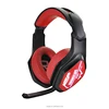 Custom logo remote control good sound bass big big size led mobile colorful PC wired headset for combo