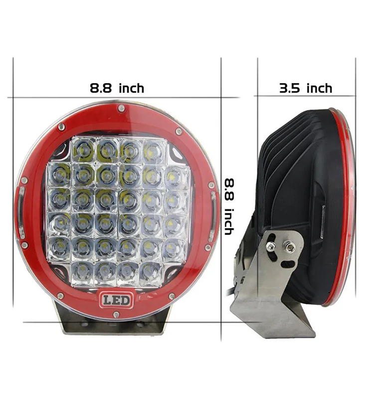 185w Round 9" Led Work Light Fog Headlight 12v 24v Off Road 4wd 4x4 Led