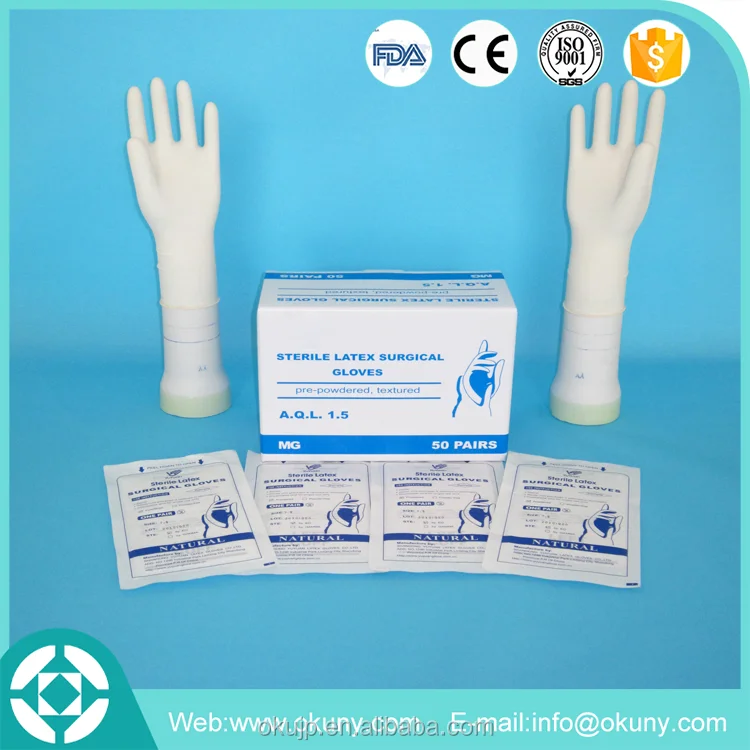 Separate Package Disposable Aql1.5 Sterile Latex Surgical Glove Buy Latex Surgical Glove
