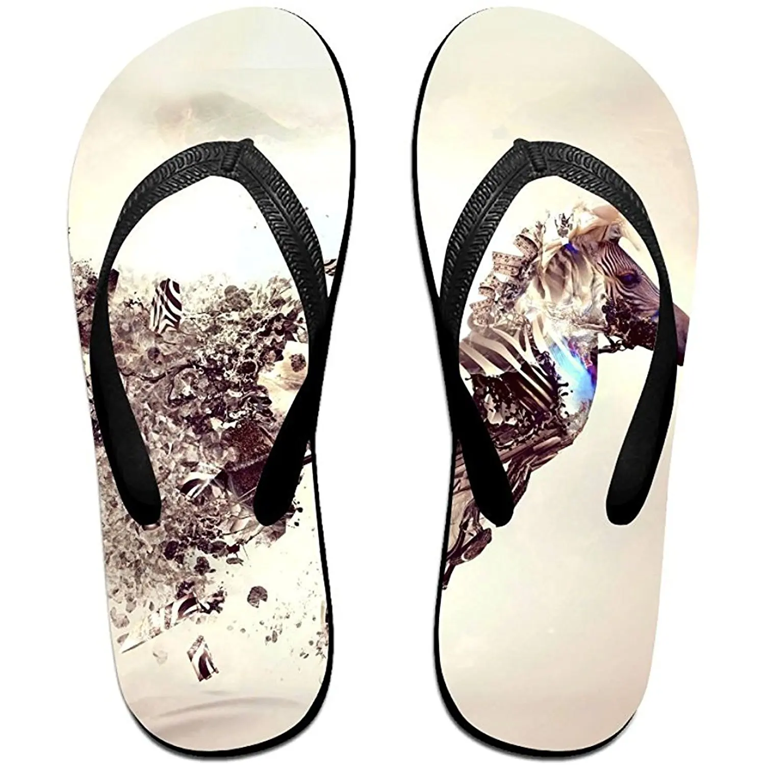 Starmiami Unisex V Flip Flops Artistic Bonsai Explosion Japan Zebra Personalized Summer Slipper