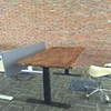 slab wood Office Electric Lift Table Frame Adjustable Standing Desk