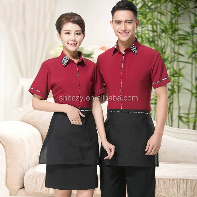 Customized Restaurant Hotel Reception Uniform With Apron Buy Hotel