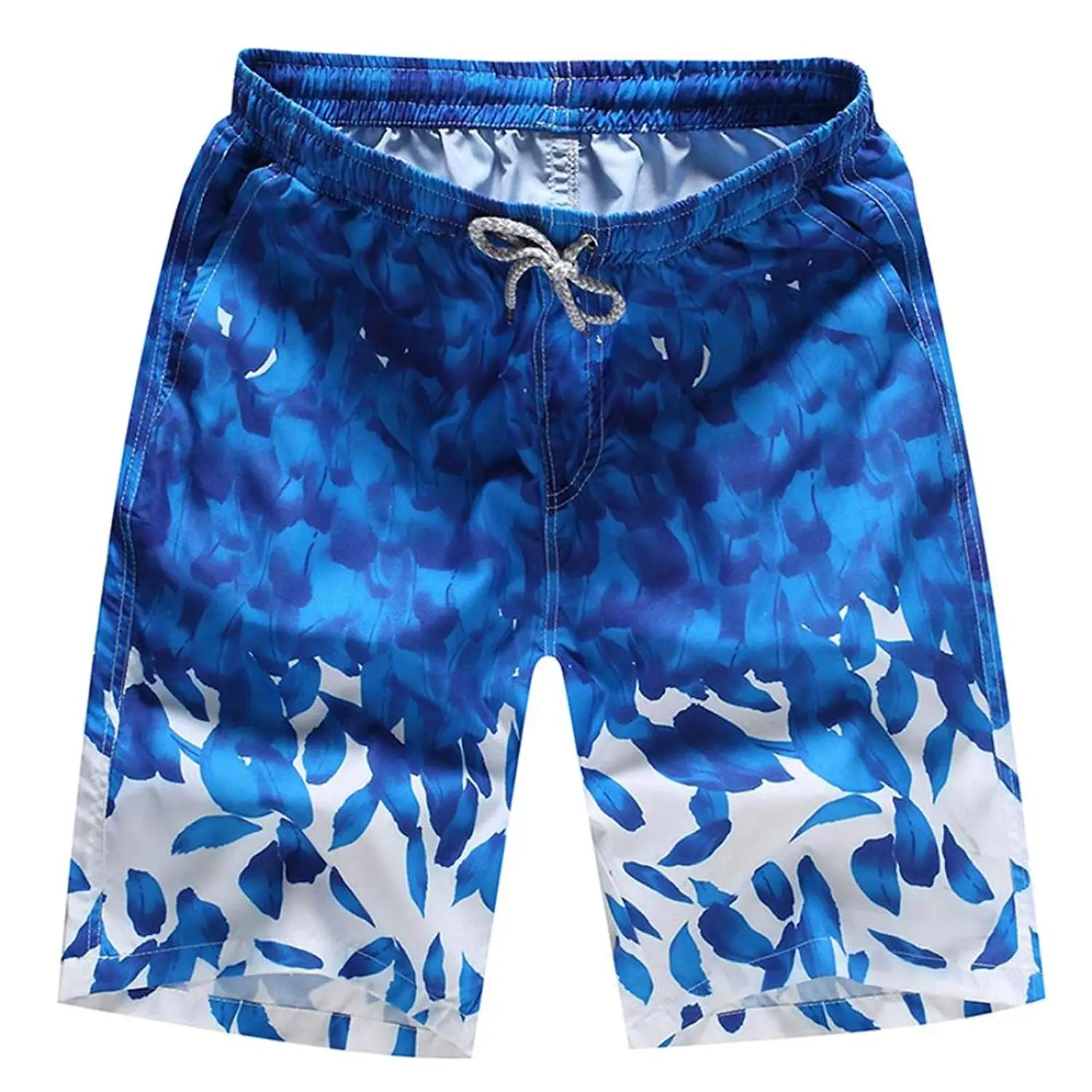 RAISINGTOP Men Shorts Drawstring Swim Trunks Quick Dry Beach Surfing Running Swimming Water Pants Pattern Relaxed