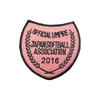 High quality custom hook and loop pink embroidery patch/badge/emblem for association uniform