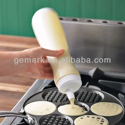 Pancake Batter Dispenser Pen, Easy Squeeze Bottle Baking Drip Proof  Silicone Nozzle and Measurement Marker Plastic Condiment Bottles Pancakes