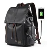 MOYYI waterproof school bag Fashionable original design men leather backpack black travelling back pack bags