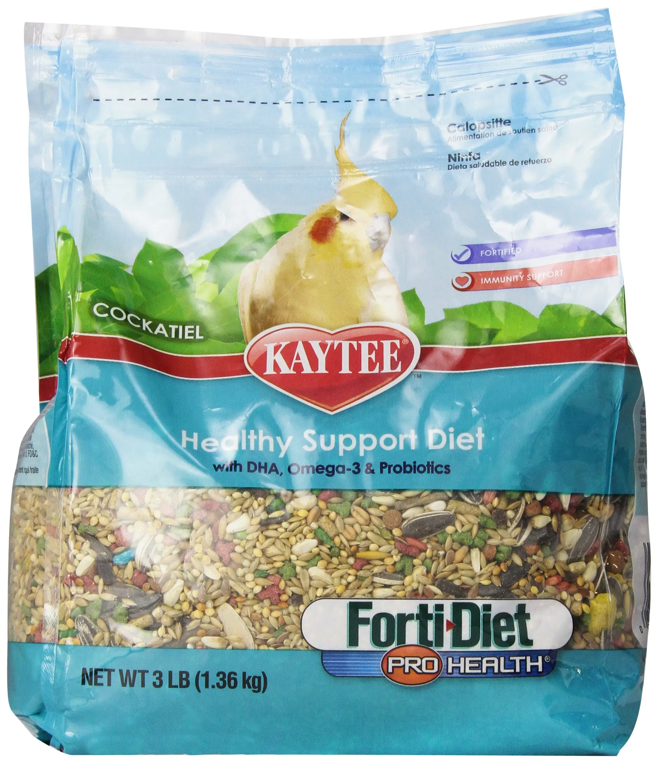 Kaytee Forti Diet Pro Health Bird Food for Cockatiels, 3-Pound