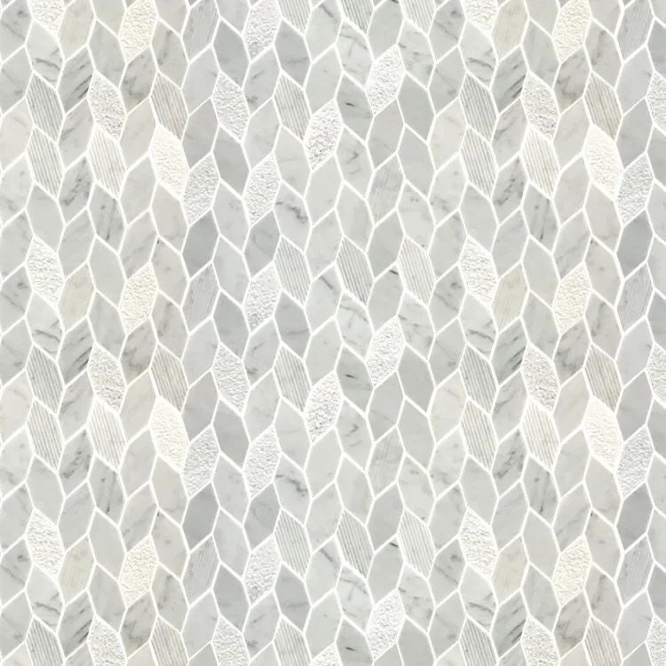 Carrara White Carved Marble Tile Floor Carrara White Carved Marble Tile Floor