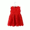 Red Lace Petti Girls Dress Sleeveless Summer Kids Girls Party Clothes Floral Chiffon Dress for 1-6T