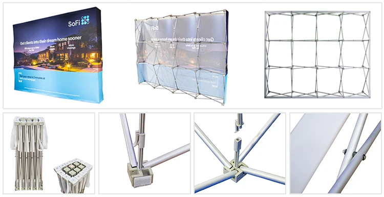 most popular metal frame fabric pop up display stand