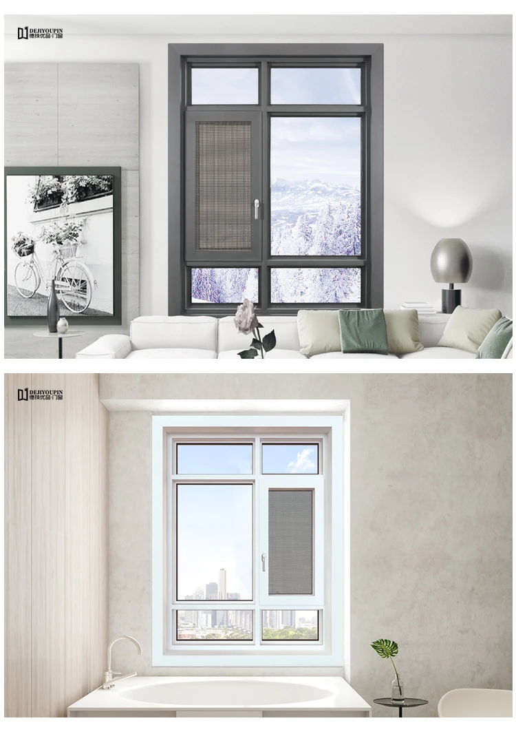 Picture Window DJYP W122A Open Out Specialty Bay Windows Top Double Swing Window For Living Room 