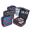Fashion printed professional artist makeup train case empty travel makeup cosmetic case bag