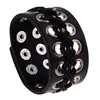 Factory direct sale wide genuine leather cuff with strapping design the punk style bracelet