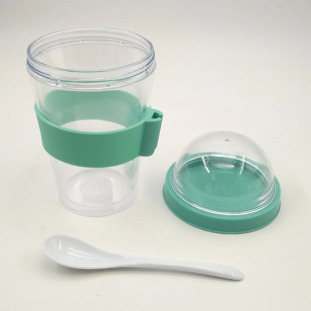 Plastic Cereal Yogurt To Go Cup With Spoon Dome Lid Buy Yogurt Cup