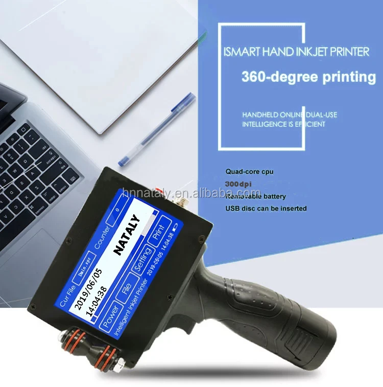 Nataly M3S Mobile Inkjet Printer Mini Handheld Print Expiry Date Inkjet Date Code Printer Machine With 3.5 Inch Touch Screen