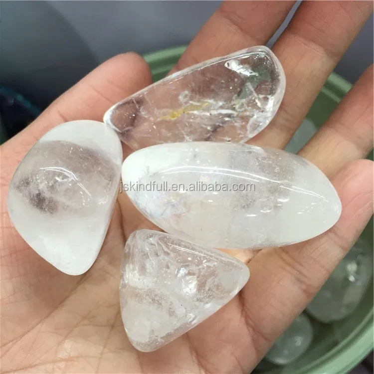 Cheap Price Natural Clear White Crystal Quartz Tumbled Stone For Sale