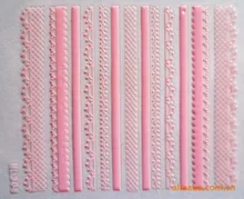 pink lace 3D Water Transfer Nails Art Sticker decals lady women manicure tools Nail Wraps Decals