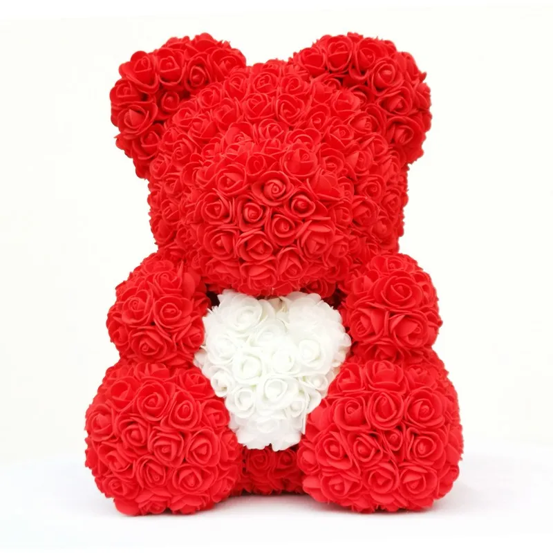 red rose with teddy