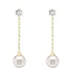 14k Rose/Silver/Gold Plated Copper Alloy Dangle Cultured Freshwater Pearl Drop Stud Earrings For Women CY257