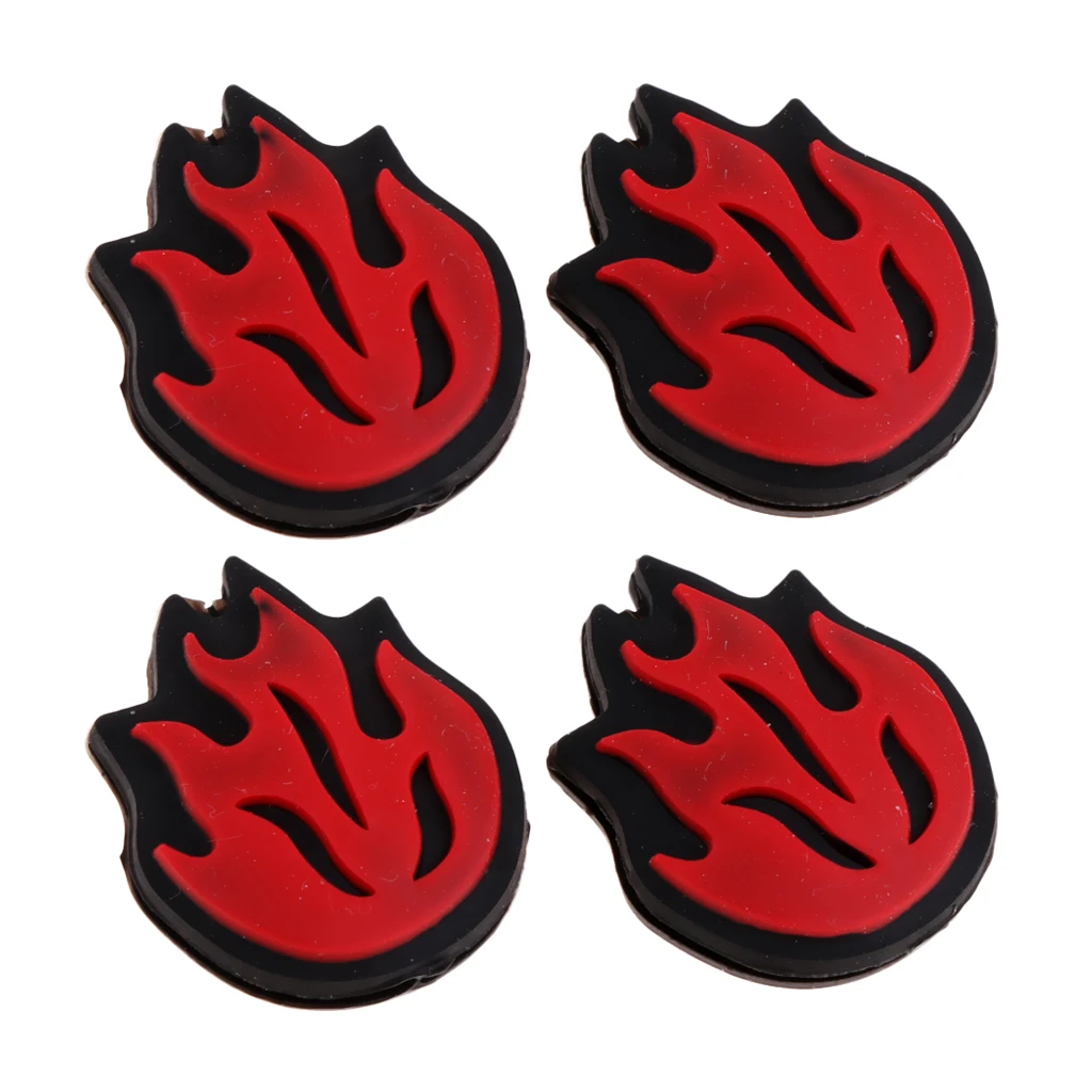 4 Pieces Silicone Flame Tennis Shock Absorber Racquet Vibration Dampeners 