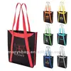 Color Accent Non-woven Tote Bag with Angled Design
