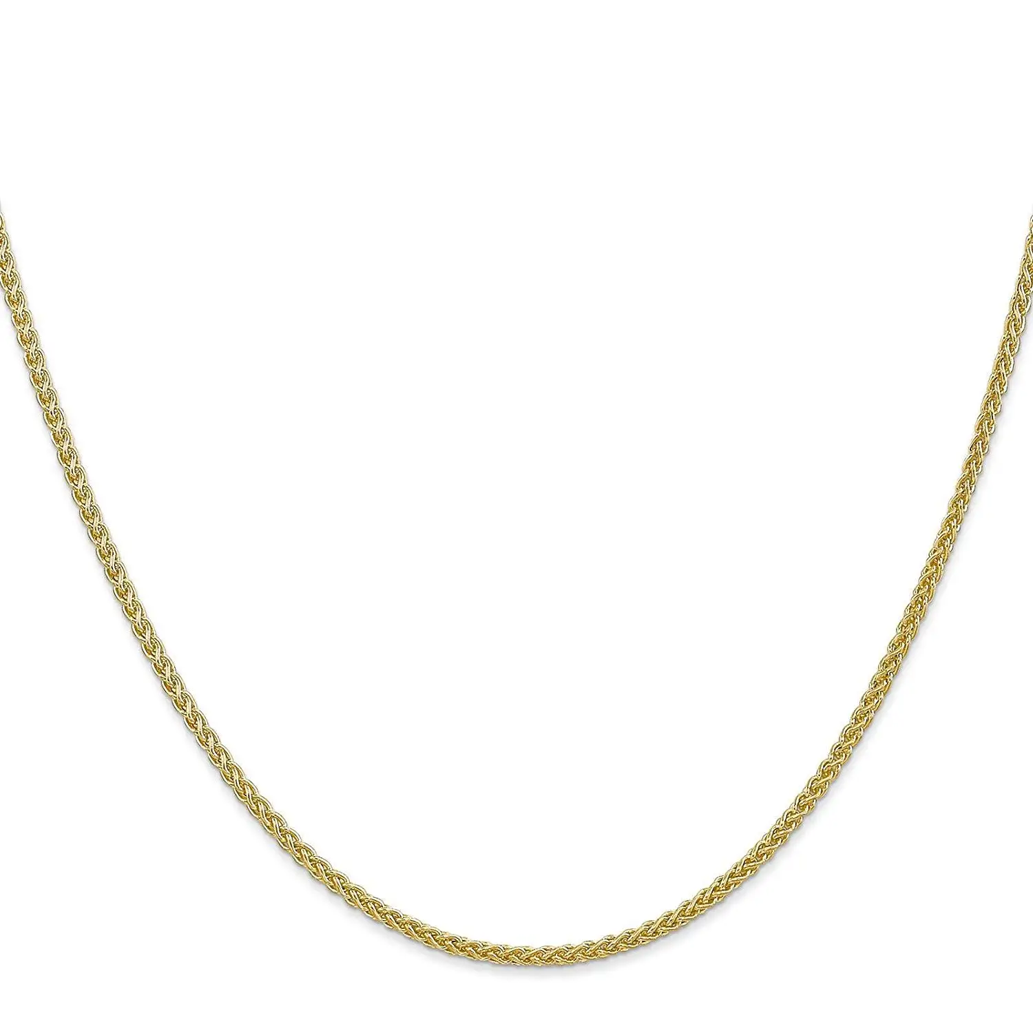 14k Yellow Gold 1.55mm Semi Solid Wheat Chain w// Lobster Clasp 16/" 30/"