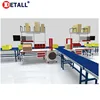 Detall- space saving standard workbench conveyor belt packing table conveyor